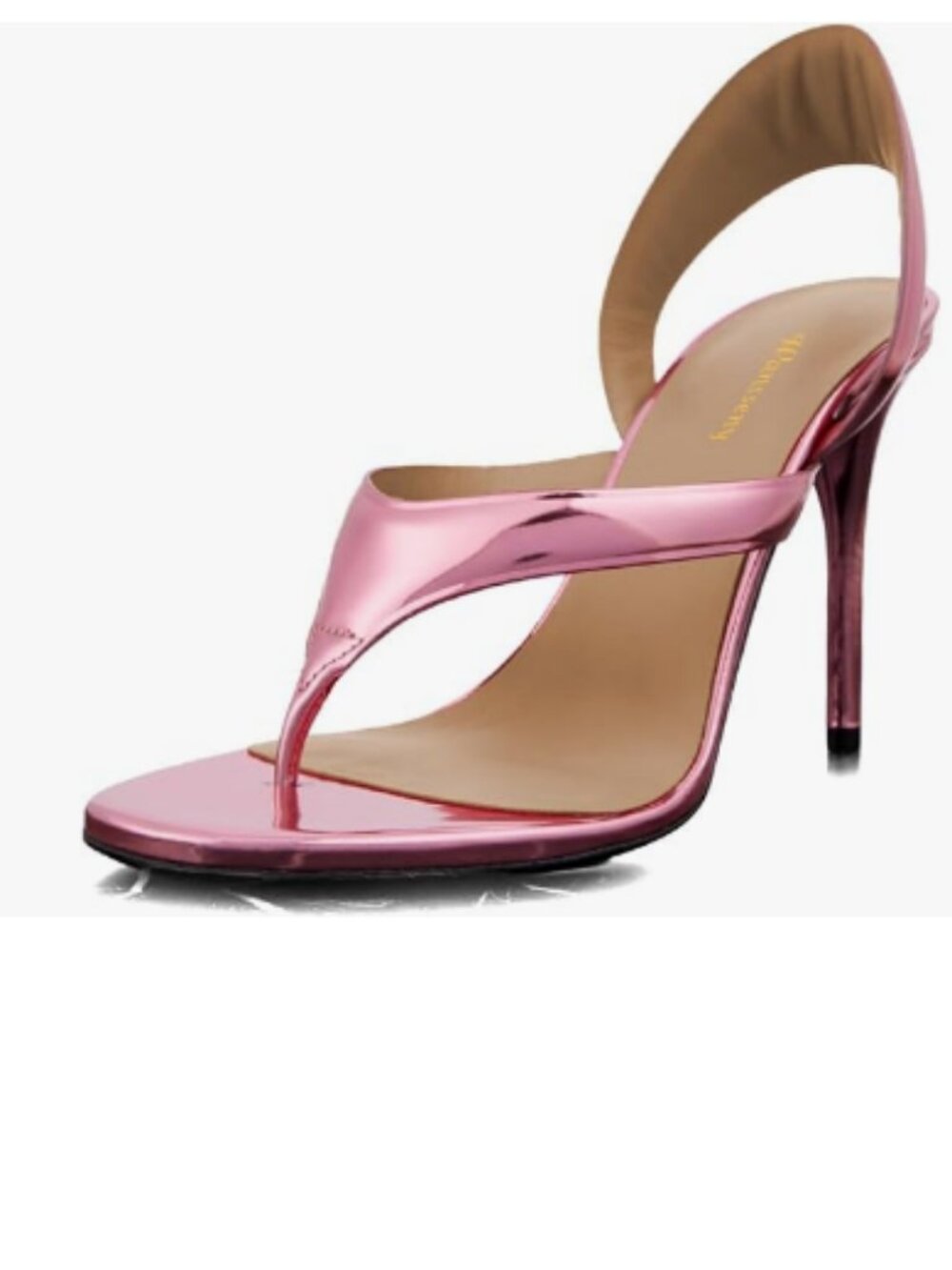 Wansseny Hot Pink Chic Open Split Toe Slingback Thong Sandals Stiletto Heel Shoe